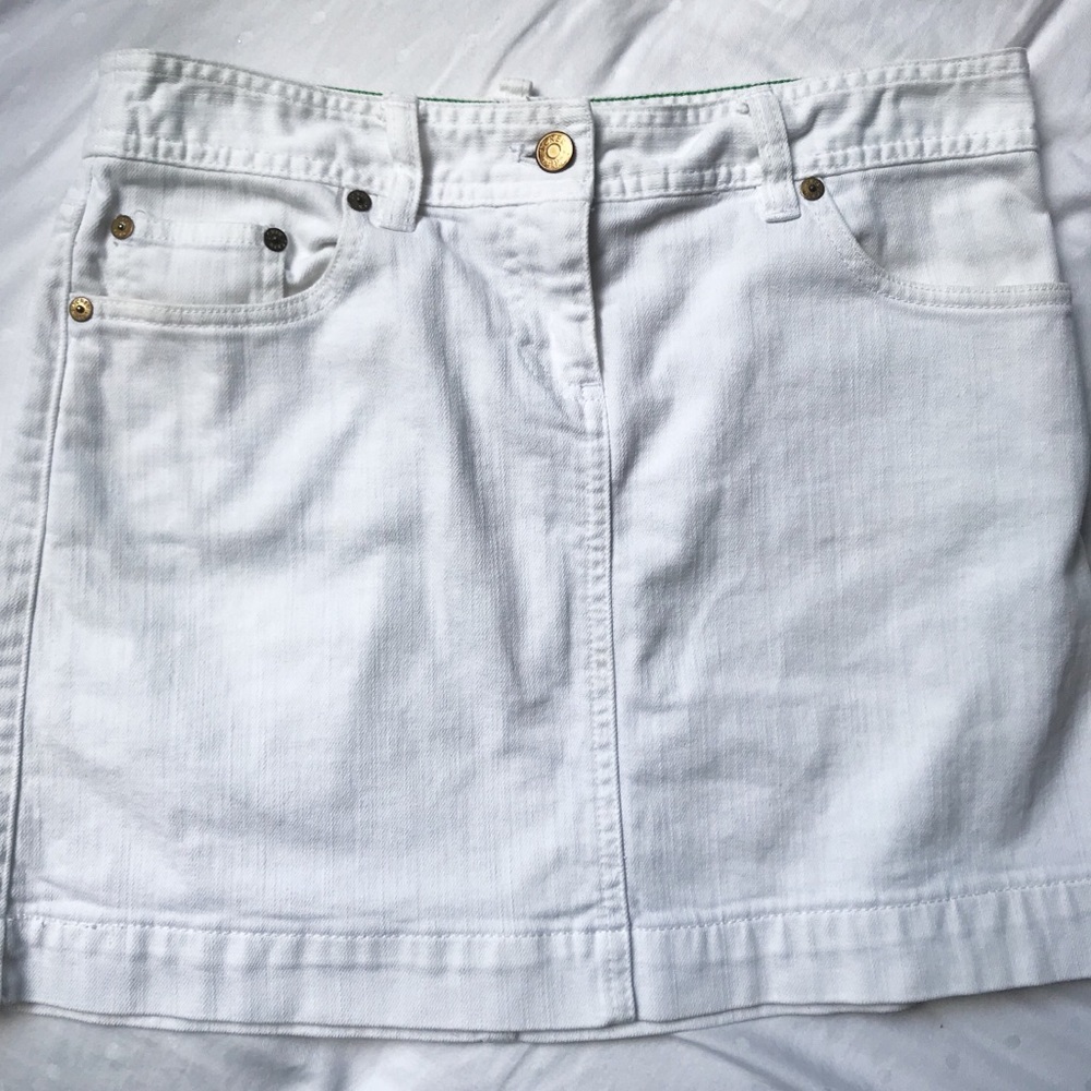 J Crew White Denim Mini Skirt